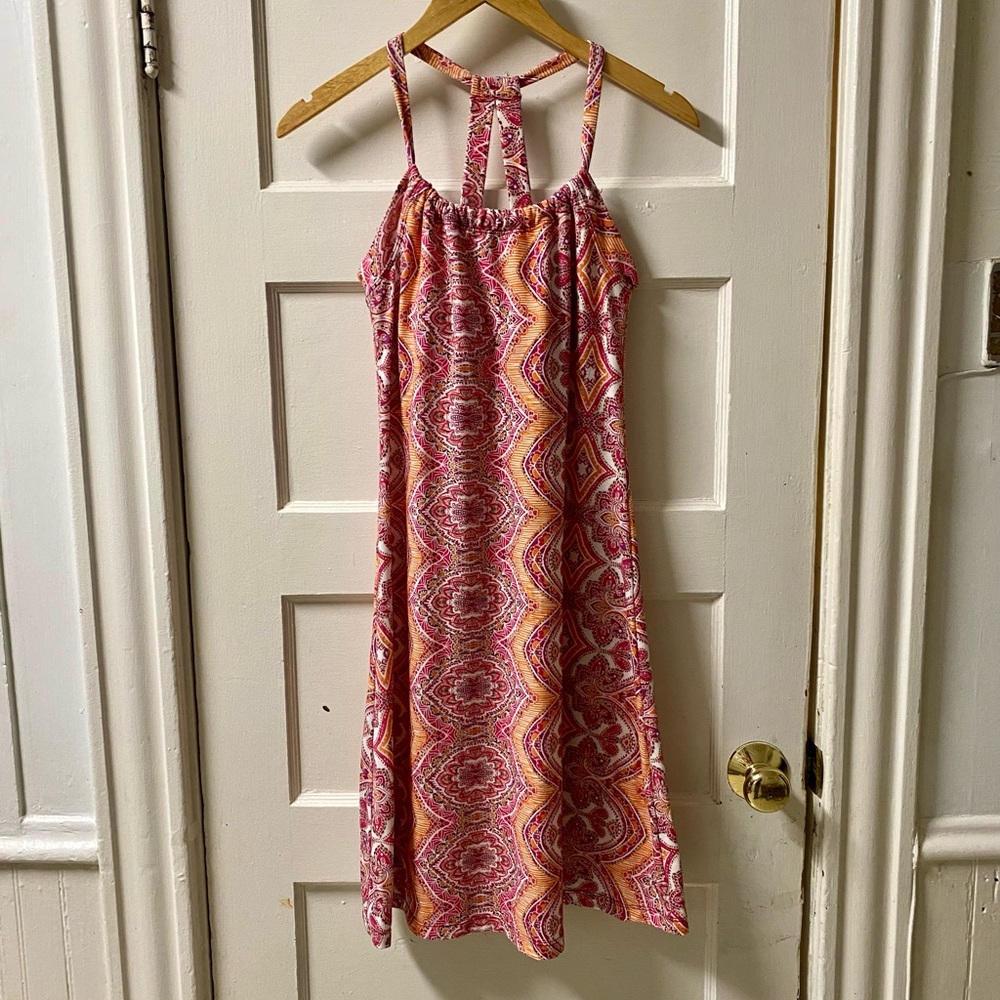 Prana Quinn Vibrant Pink and Orange Dress Size Small